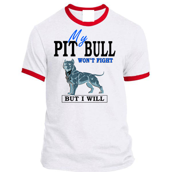 My Pit Bull Won't Fight T Shirt, I Love Dogs T Shirt, Awesome T-Shirts