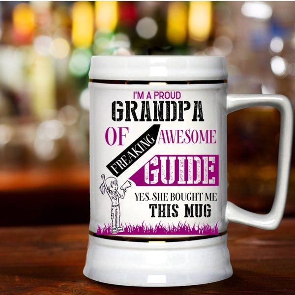 Cool Grandpas Beer Stein 22oz, I'm A Proud Grandpa Of Awesome Guide Beer Mug