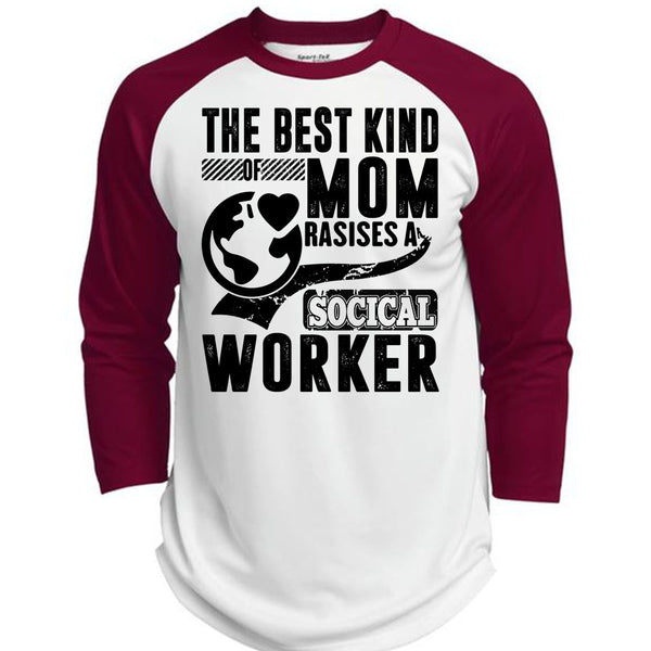 The Best Kind Mom Raises A Social Worker T Shirt, I Love Mom T Shirt, Awesome T-Shirts  (Polyester Game Baseball Jersey)