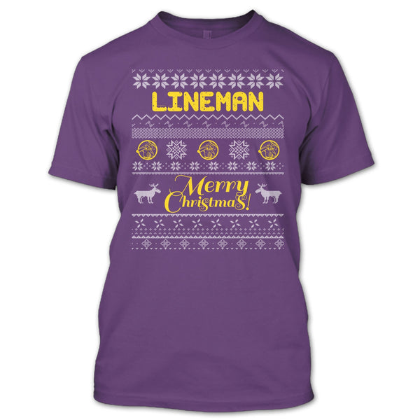 Lineman Merry Christmas T Shirt, Coolest Lineman T Shirt