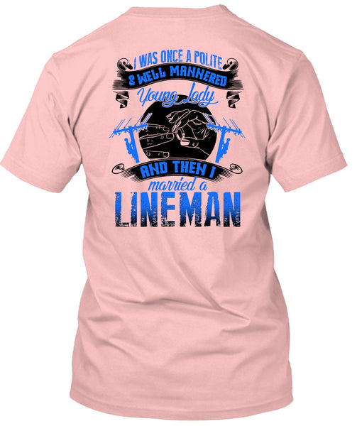 I Married A Lineman T Shirt, I Love Lineman T Shirt