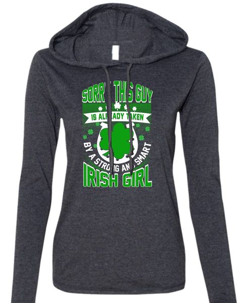 Smart Irish Girl T Shirt, Being A Girlfriend T Shirt (Anvil Ladies Ringspun Hooded)