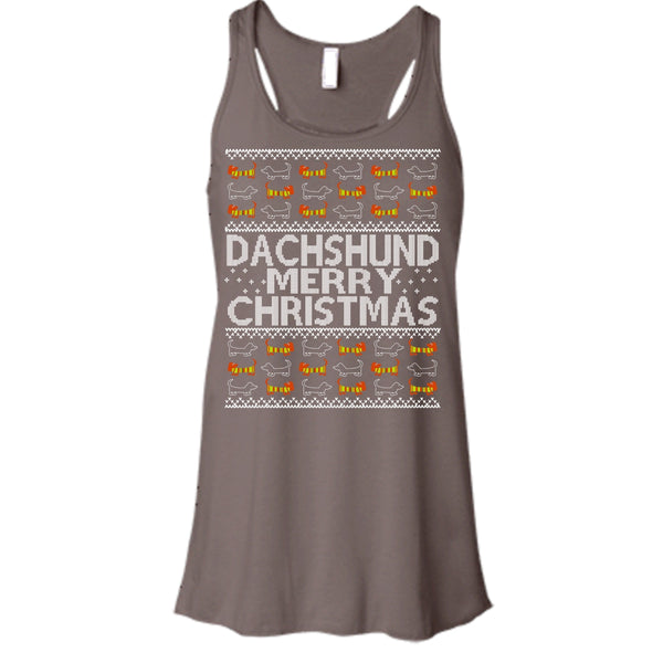 Dachshund Merry Christmas T Shirt, Coolest Dachshund Tank Top