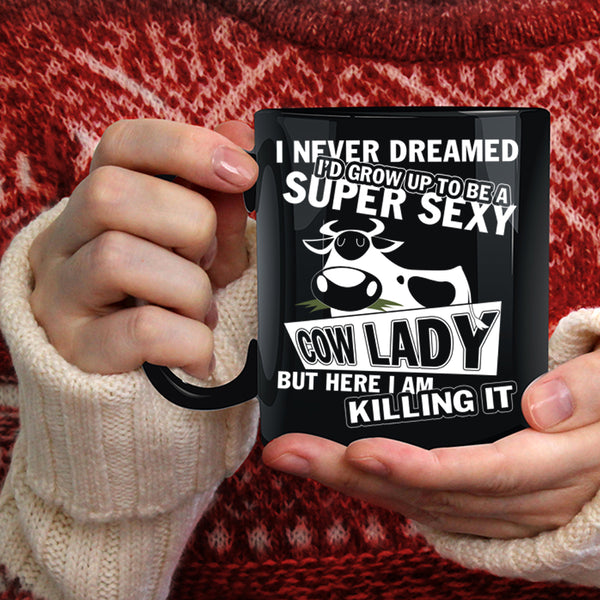 I'd Grow Up To Be A Cow Lady Coffee Mug, Cool Cow Lady Coffee Cup