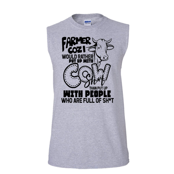 Farmer Cozi T Shirt, Coolest Farmer T Shirt, Awesome t-shirts (Men's Cotton Sleeveless)