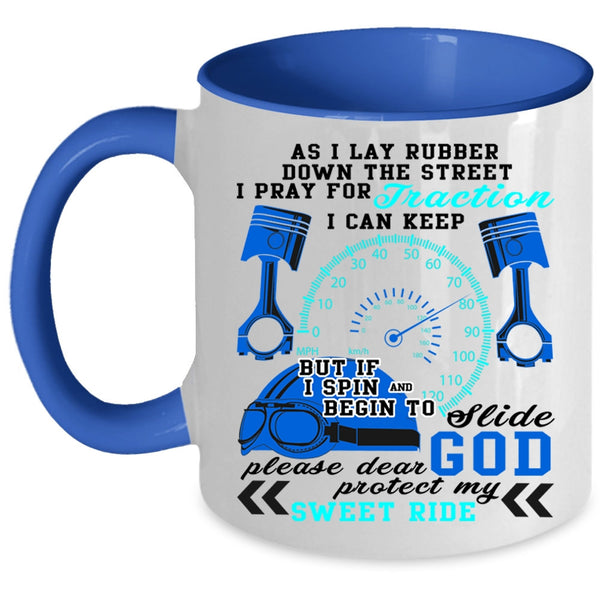 Funny Gift For Trucker Coffee Mug, I Pray For Traction Accent Mug