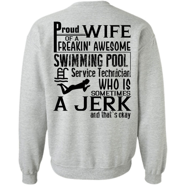 I Love Swimmer T Shirt, Proud Wife Of A Freaking Awesome Swimming Sweatshirt