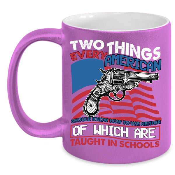 Two Things Every American Coffee Mug, Cool American Flag Coffee Cup