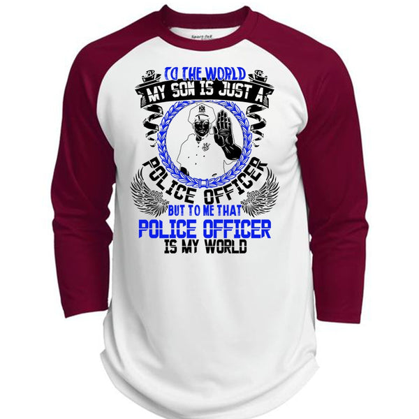 Police Officer Is My World T Shirt, I Love Police T Shirt, Awesome T-Shirts  (Polyester Game Baseball Jersey)