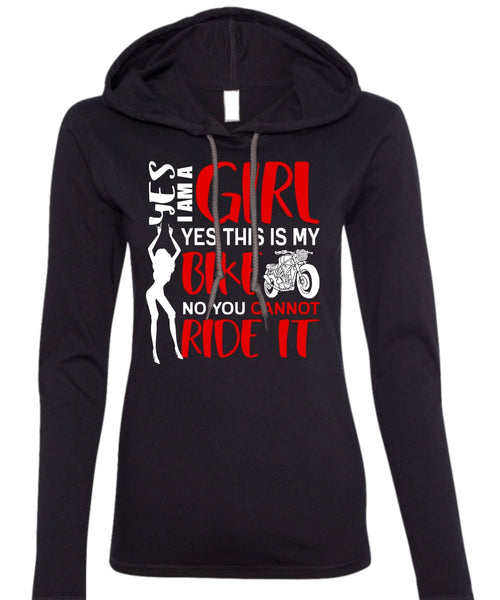 I Am A Girl T Shirt, This Is My Bike T Shirt (Anvil Ladies Ringspun Hooded)