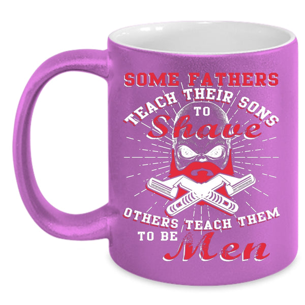 Father Teach Son To Be Men Coffee Mug, Father And Son Coffee Cup