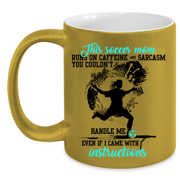 Funny Gift For Mom Coffee Mug, Cute Soccer Mom Accent Mug