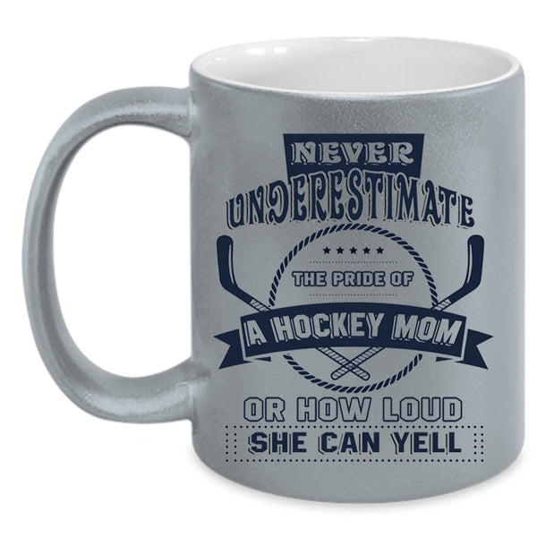 Awesome Hockey Mom Coffee Mug, The Pride Of A Hockey Mom Accent Mug