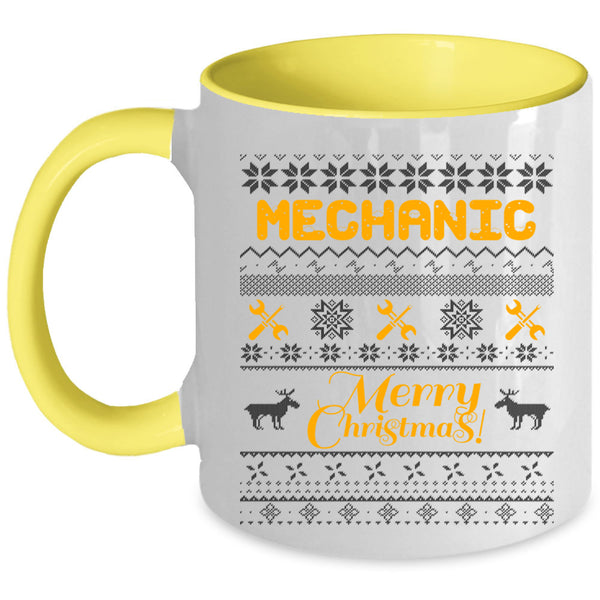 Merry Christmas Coffee Mug, Mechanic Accent Mug