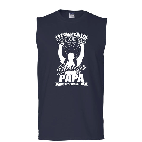 Papa Is My Favorite Name T Shirt, Happy Father's  Day Tank Top (Men's Cotton Sleeveless)