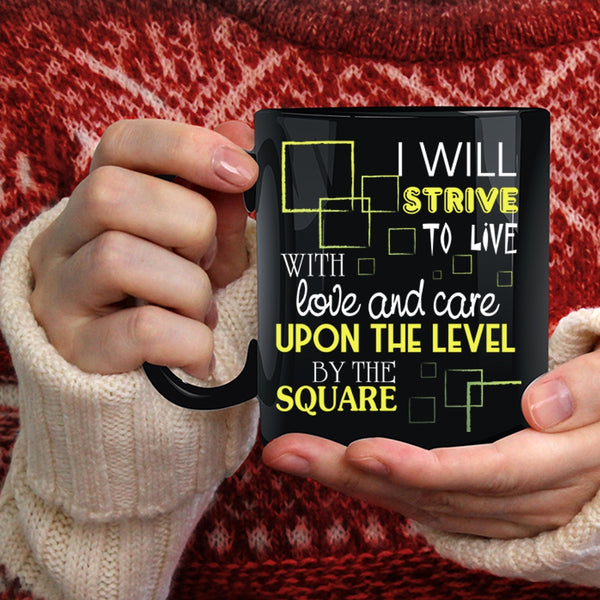 I Will Strive To Live With Love And Care Coffee Mug, Cool Couple Coffee Cup