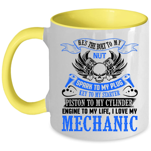 Cute Gift For Mechanics Coffee Mug, I Love My Mechanic Accent Mug