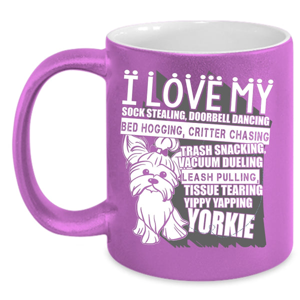 I Love My Yorkie Coffee Mug, Cute Yorkie Coffee Cup