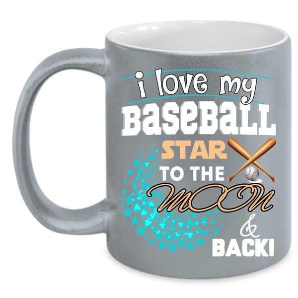I Love My Baseball Star Coffee Mug, Cool Baseball Player Coffee Cup