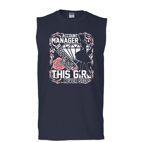 Account Manager By Day T Shirt, Mom By Night Tank Top (Men's Cotton Sleeveless)