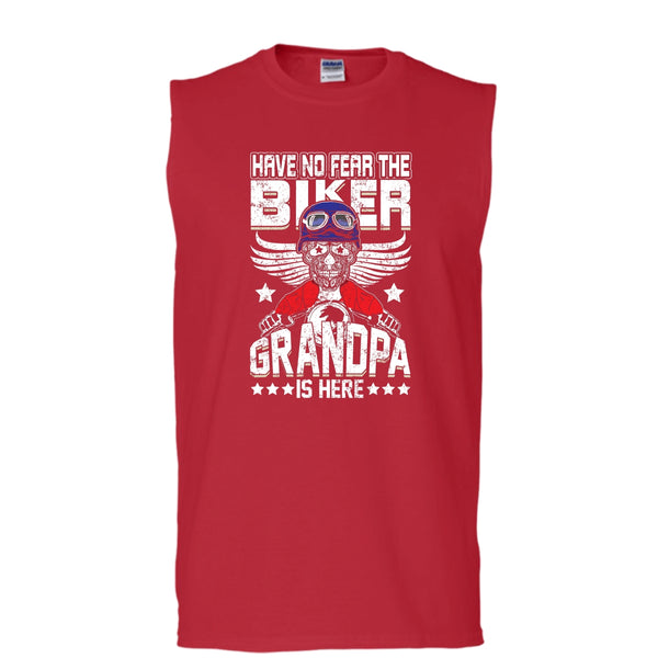 Have No Fear The Biker T Shirt, Coolest Biker Grandpa Tank Top (Men's Cotton Sleeveless)