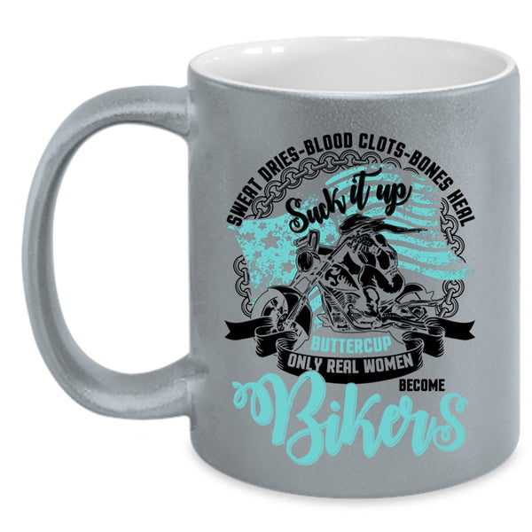 Awesome Women Coffee Mug, Only Real Women Become Bikers Accent Mug