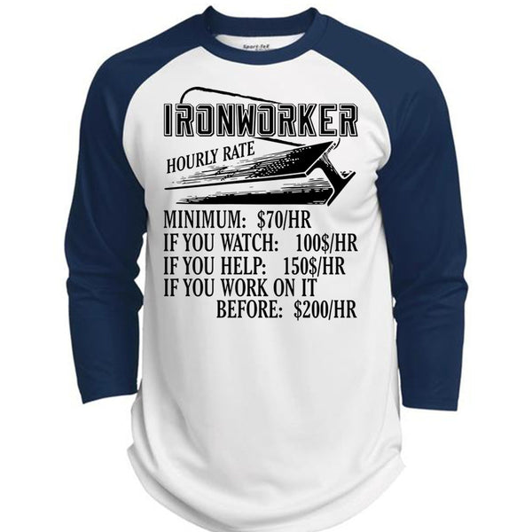 Ironworker Hourly Rate T Shirt, I Love Ironworker T Shirt, Awesome T-Shirts  (Polyester Game Baseball Jersey)