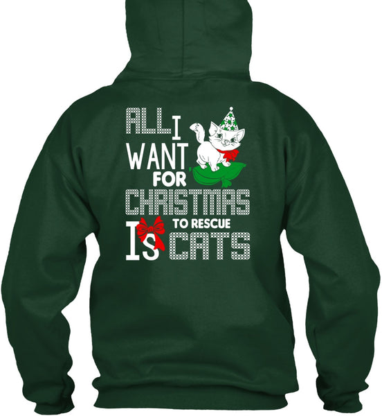All I Want For Christmas To Rescue Is Cats T Shirt, Pet My Cat T Shirt