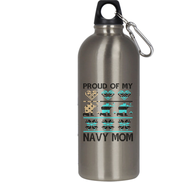 Proud Of My Navy Mom 20 oz Stainless Steel Bottle,Christmas Gift For Mom Outdoor Sports Water Bottle