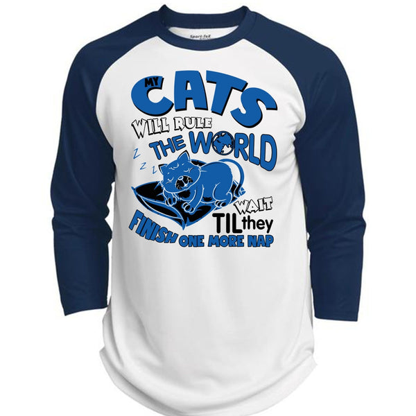 Cat's Will Rule The World T Shirt, I Love My Cat T Shirt, Awesome T-Shirts  (Polyester Game Baseball Jersey)