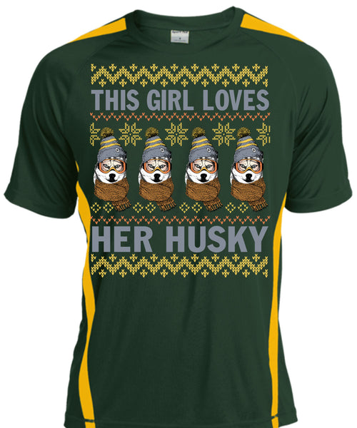 This Girl Loves Her Husky T Shirt, This Girl Loves Christmas T Shirt, Cool Shirt