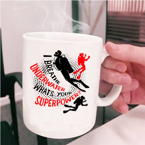 Awesome Scuba Driver Coffee Mug, I Breathe Underwater Cup