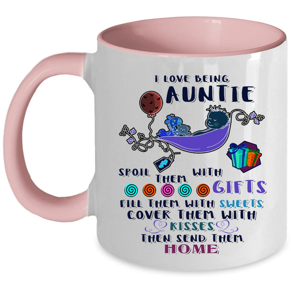 Cute Gift For Auntie Coffee Mug, I Love Being Auntie Accent Mug