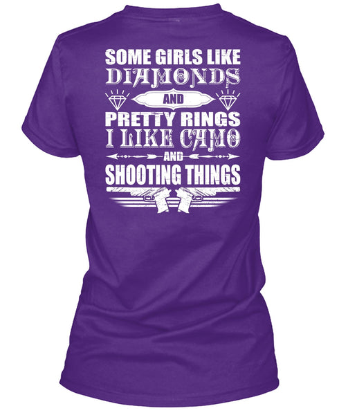 I Like Camo And Shooting Things T Shirt, Girls Like Diamonds T Shirt