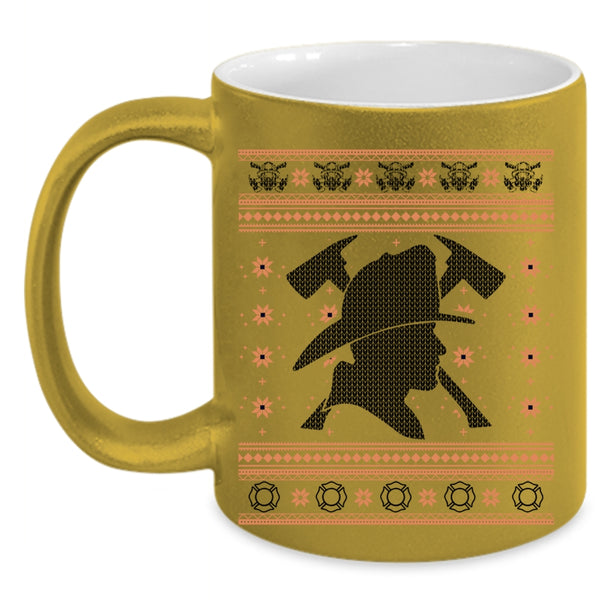 Christmas Gift For Fireman Coffee Mug, Cool Firefighter Accent Mug