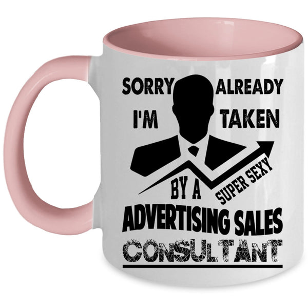 Just Married Coffee Mug, Taken By An Advertising Sales Consultant Accent Mug