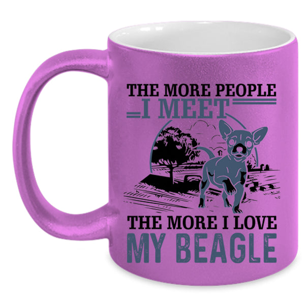 I Love My Beagle Coffee Mug, The More People I Meet Accent Mug