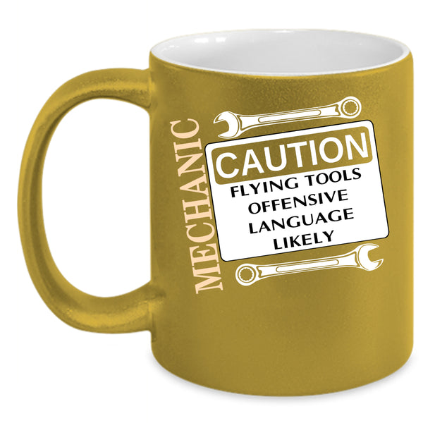 Mechanic Coffee Mug, Flying Tools Coffee Cup
