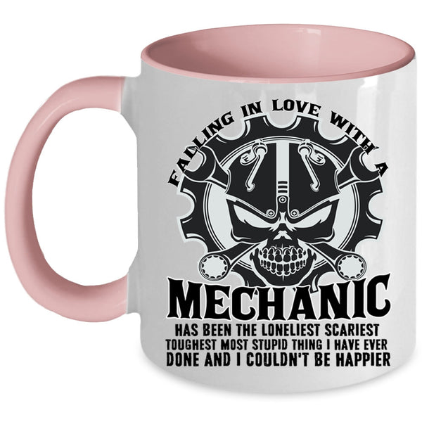 I Love Mechanic Coffee Mug, Falling Love With A Mechanic Accent Mug