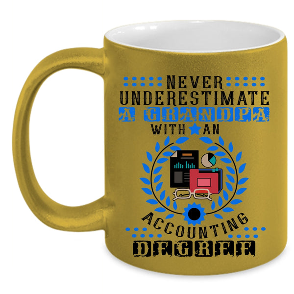 Old Accountant Coffee Mug, Grandpa With An Accounting Degree Accent Mug