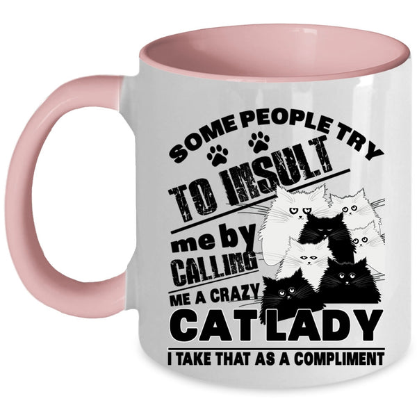 Cute Cat Lovers Coffee Mug, Crazy Cat Lady Accent Mug