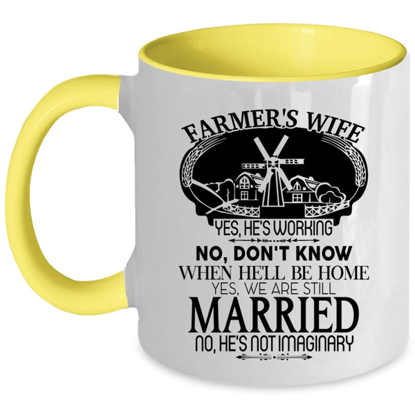 Cute Gift For My Wife Coffee Mug, Farmer's Wife Accent Mug
