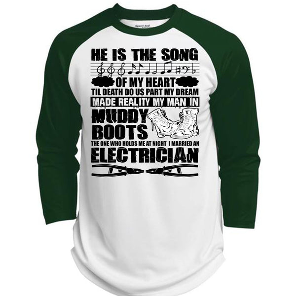 I Married An Electrician T Shirt, I Love Electrician T Shirt, Awesome T-Shirts  (Polyester Game Baseball Jersey)