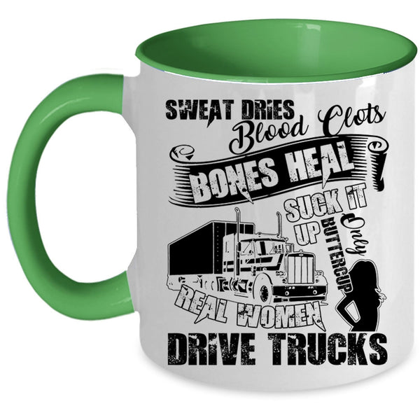 Cool Lady Coffee Mug, Only Real Women Drive Trucks Accent Mug