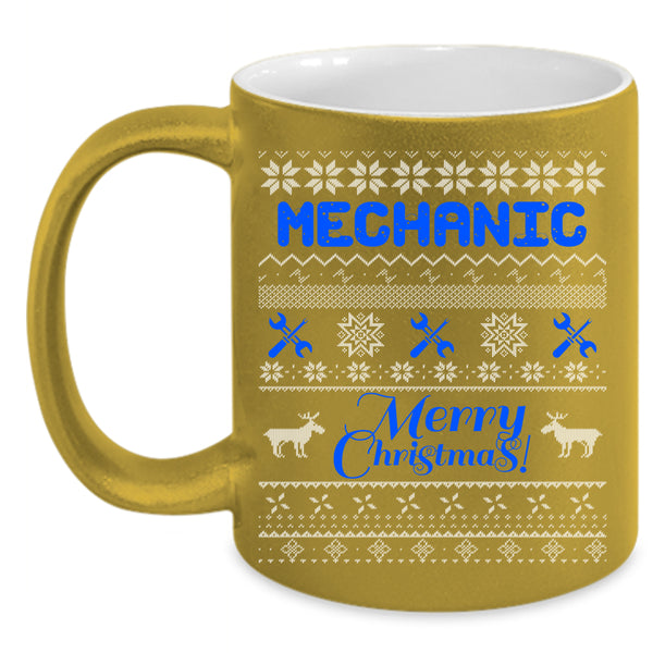 Mechanic Coffee Mug, Merry Christmas Coffee Cup