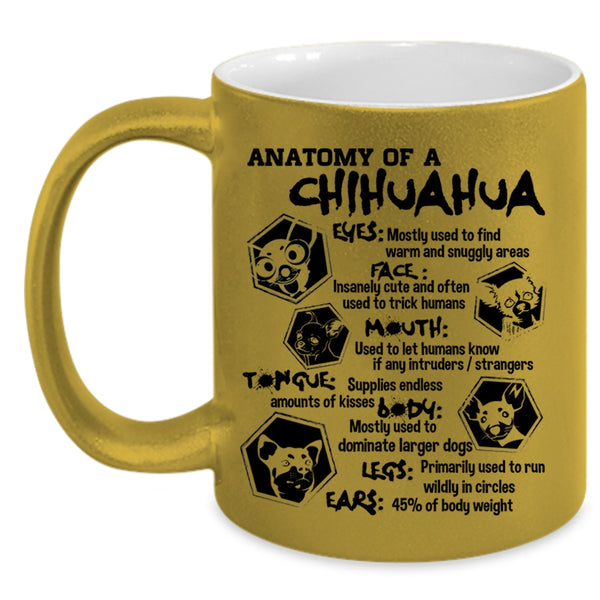 Chihuahua Lovers Coffee Mug, Anatomy Of A Chihuahua Accent Mug