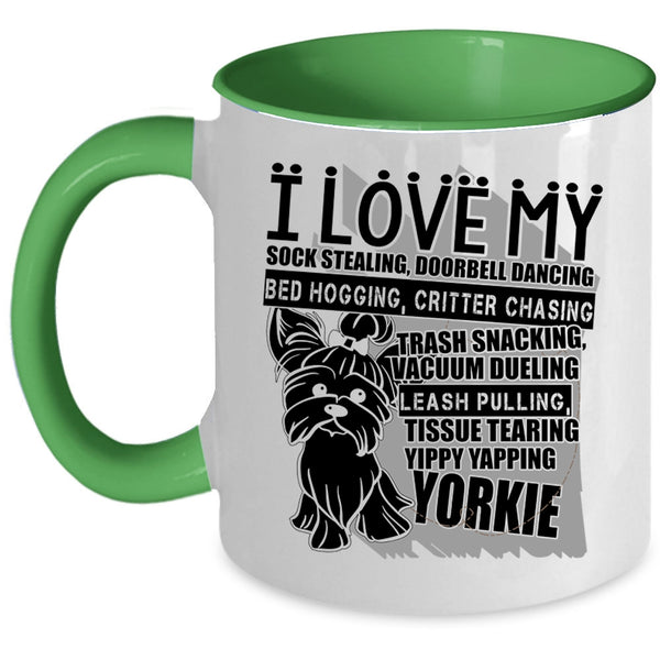 Cute Yorkie Coffee Mug, I Love My Yorkie Accent Mug