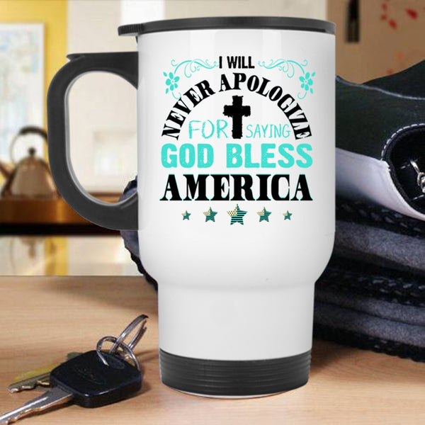 Cool Gift For American Travel Mug, God Bless America Mug