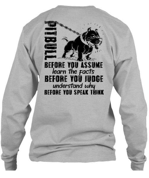 Pit Bull Before You Assume T Shirt, I Love Pit Bull T Shirt