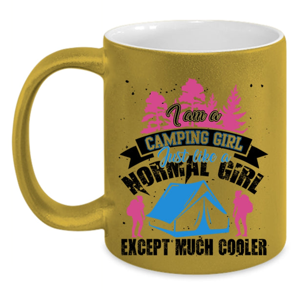 Funny Camping Girls Coffee Mug, I Am A Camping Girl Accent Mug